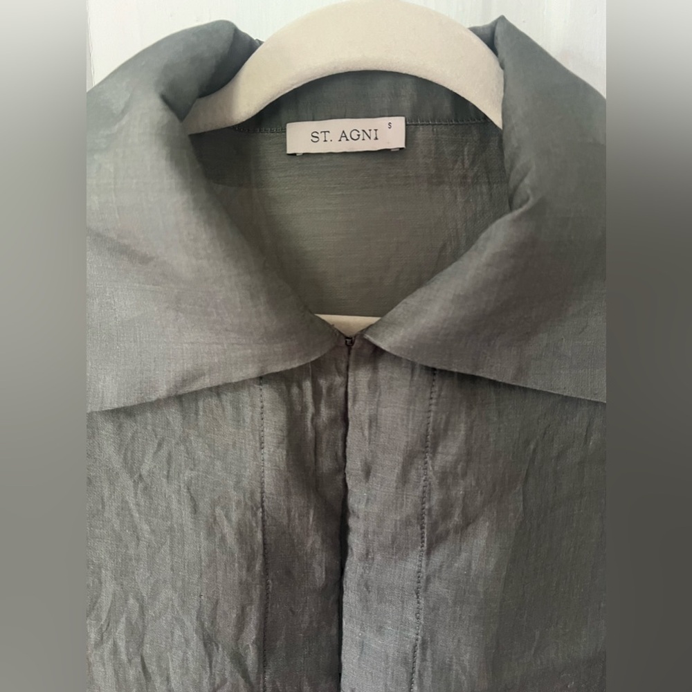 St. Agni Small Blouse Dreamy Cotton Silk Blend Airy and Soft Luxurious Feel - Picture 9 of 13
